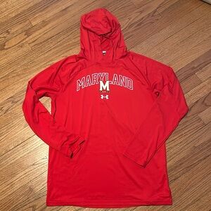 Under Armour Maryland Terrapins Raglan Long Sleeve Hoodie Performance T shirt